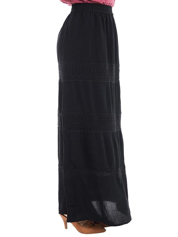 black rayon maxi skirt - 13461845 - Zoom Image - 2