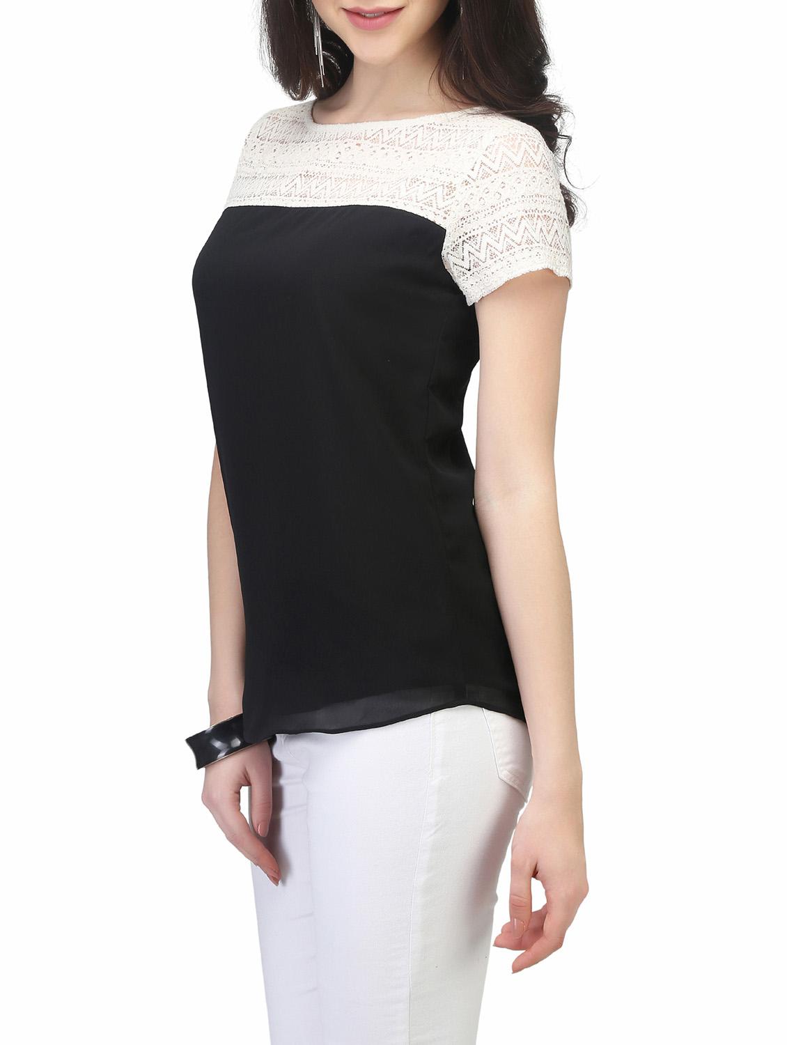 lace panel solid top - 13464046 - Zoom Image - 2