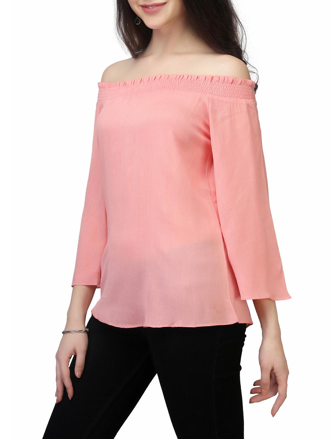 off shoulder bell sleeved top - 13464054 - Zoom Image - 2