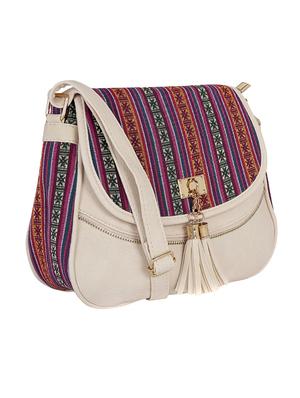 beige leatherette sling bag - 13464698 - Standard Image - 5