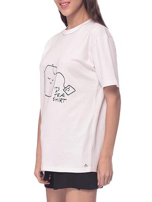 white printed cotton regular tee - 13464867 - Standard Image - 2