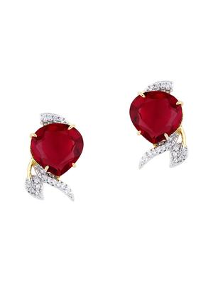 red silver tone pendant & earrings set - 13465445 - Standard Image - 2