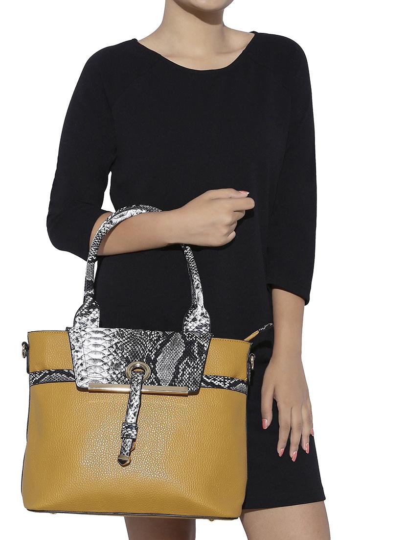 yellow leatherette handbag - 13466006 - Zoom Image - 5