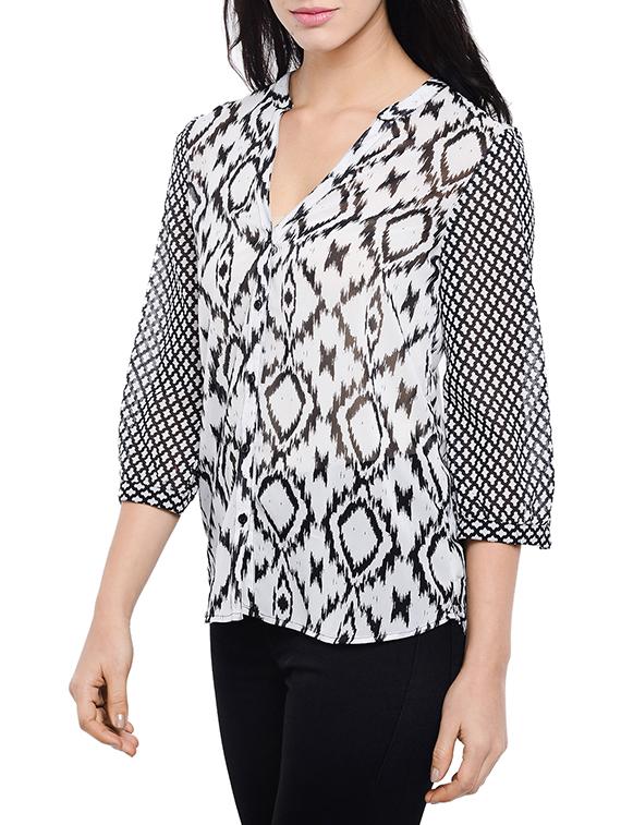 white georgette regular shirt - 13466685 - Zoom Image - 2