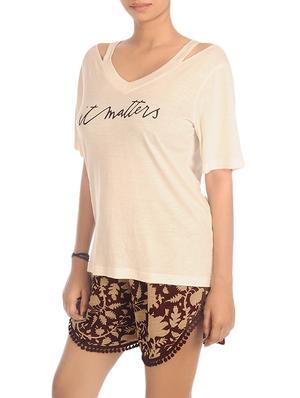 white viscose regular tee - 13470246 - Standard Image - 2
