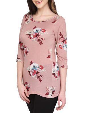 pink viscose floral top - 13480098 - Standard Image - 2