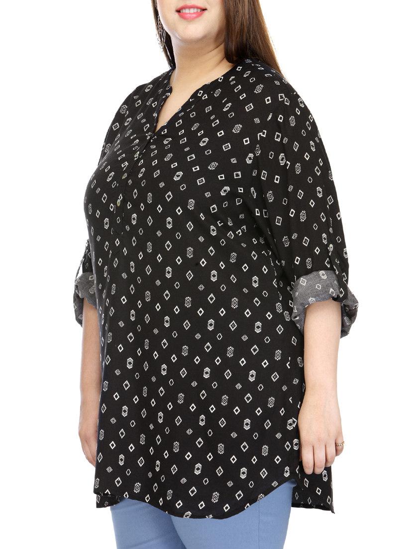 black viscose plus top - 13480106 - Zoom Image - 2