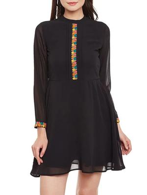 black georgette dress - 13480417 - Standard Image - 2