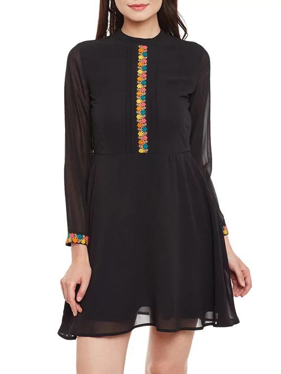 black georgette dress - 13480417 - Zoom Image - 2