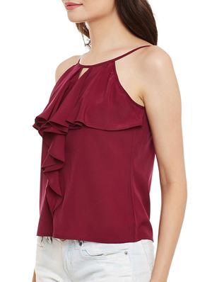 ruffle detail key hole front top - 13480442 - Standard Image - 2