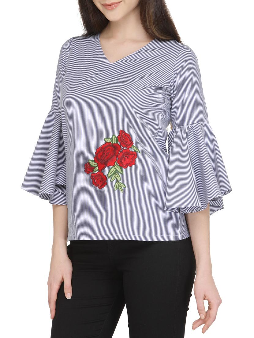 blue cotton regular top - 13480851 - Zoom Image - 2