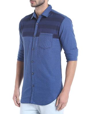 blue cotton casual shirt - 13481050 - Standard Image - 2