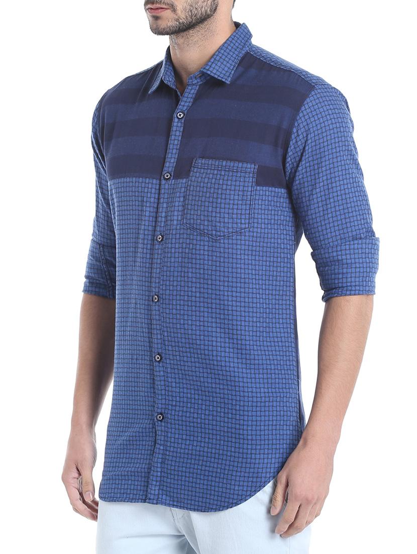 blue cotton casual shirt - 13481050 - Zoom Image - 2