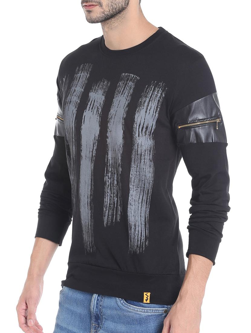 black cotton front print t-shirt - 13482132 - Zoom Image - 2