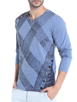 blue cotton front print t-shirt - 13482143 - Standard Image - 2