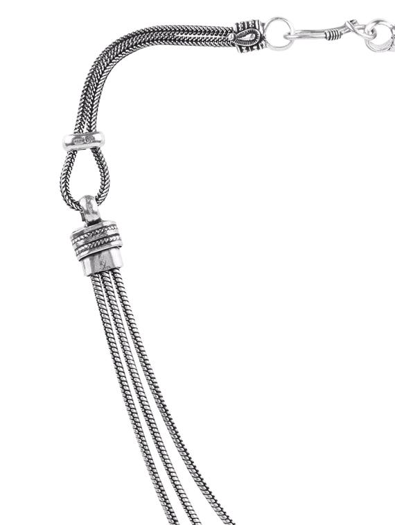 silver metal long necklace - 13496529 - Zoom Image - 2