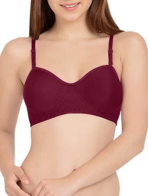 set of 2 maroon cotton bras - 13532732 - Standard Image - 2