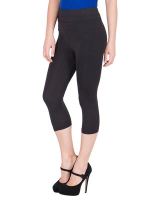 black cotton sports capris - 13545914 - Standard Image - 2