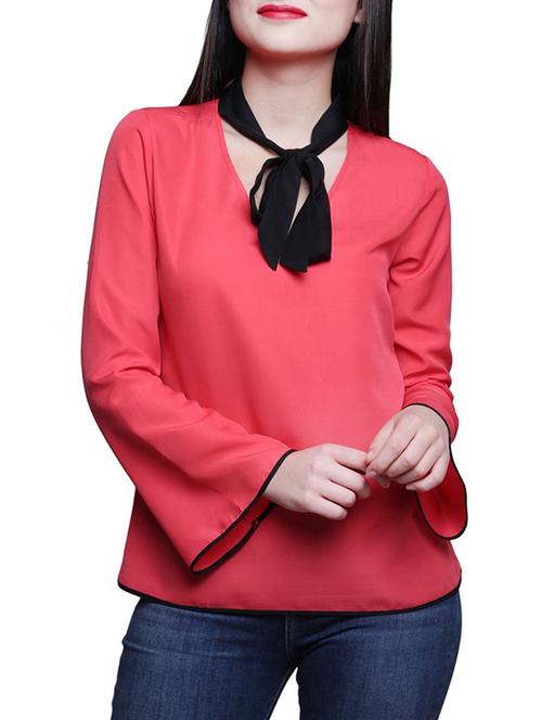 pink polyester regular top - 13548117 - Standard Image - 1