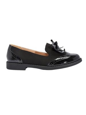 black faux leather slip on casual shoes - 13550590 - Standard Image - 2