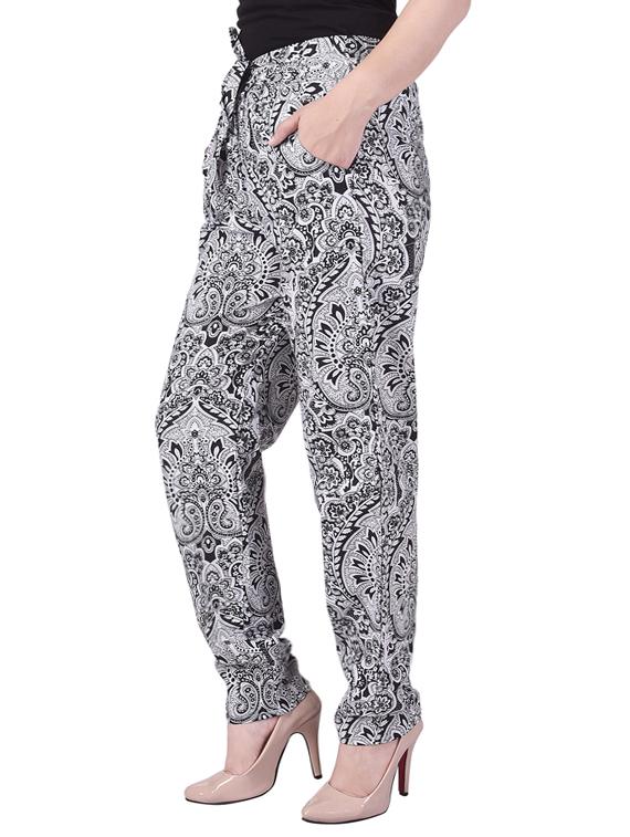 grey printed peg trousers - 13552584 - Zoom Image - 2