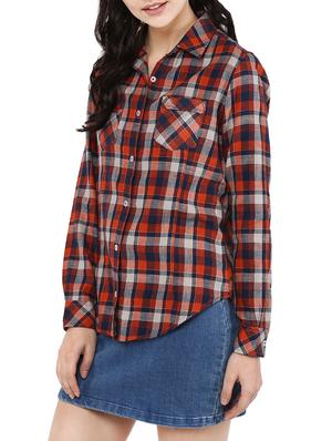 red checkered cotton shirt - 13555719 - Standard Image - 2
