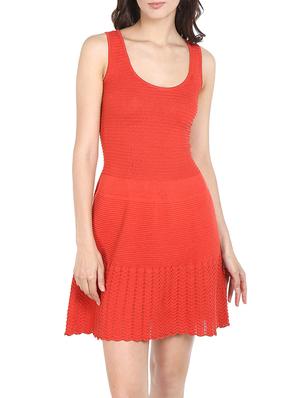 coral flat knit sleeveless dress - 13556150 - Standard Image - 2