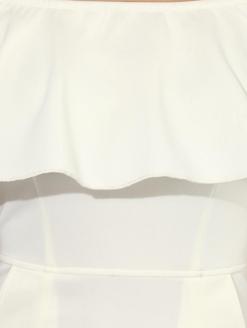 cream off shoulder dress - 13601819 - Zoom Image - 5