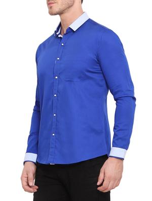 blue cotton casual shirt - 13648868 - Standard Image - 2
