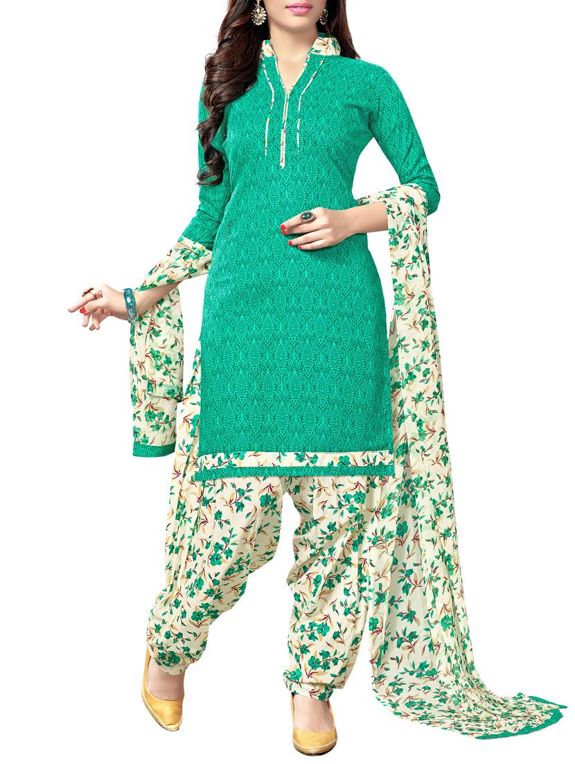 multi colored cotton unstitched suit dress material (set of 2) - 13648978 - Zoom Image - 2