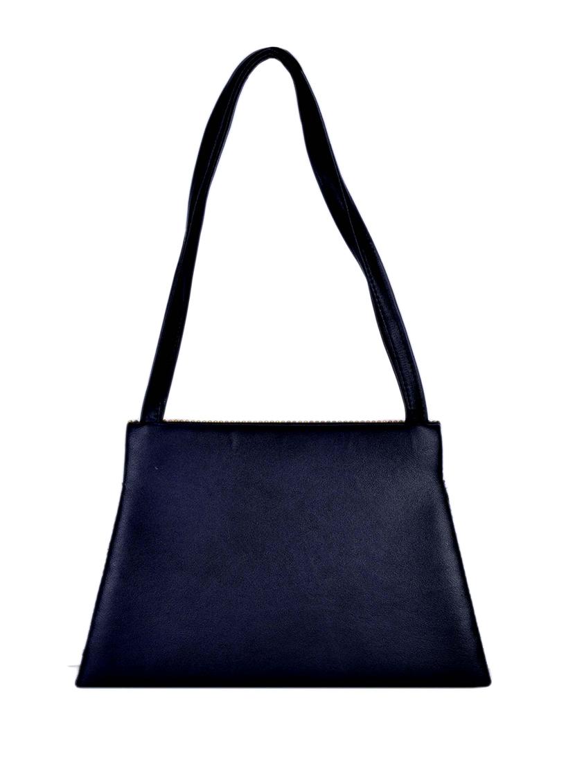 black leatherette structured sling bag - 13650018 - Zoom Image - 2