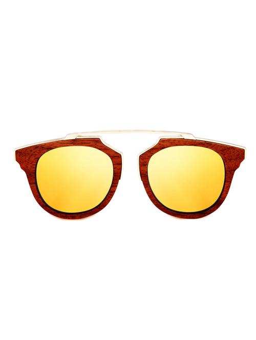 tocca di legno oro gold retro wooden sunglasses - 13651060 - Standard Image - 1