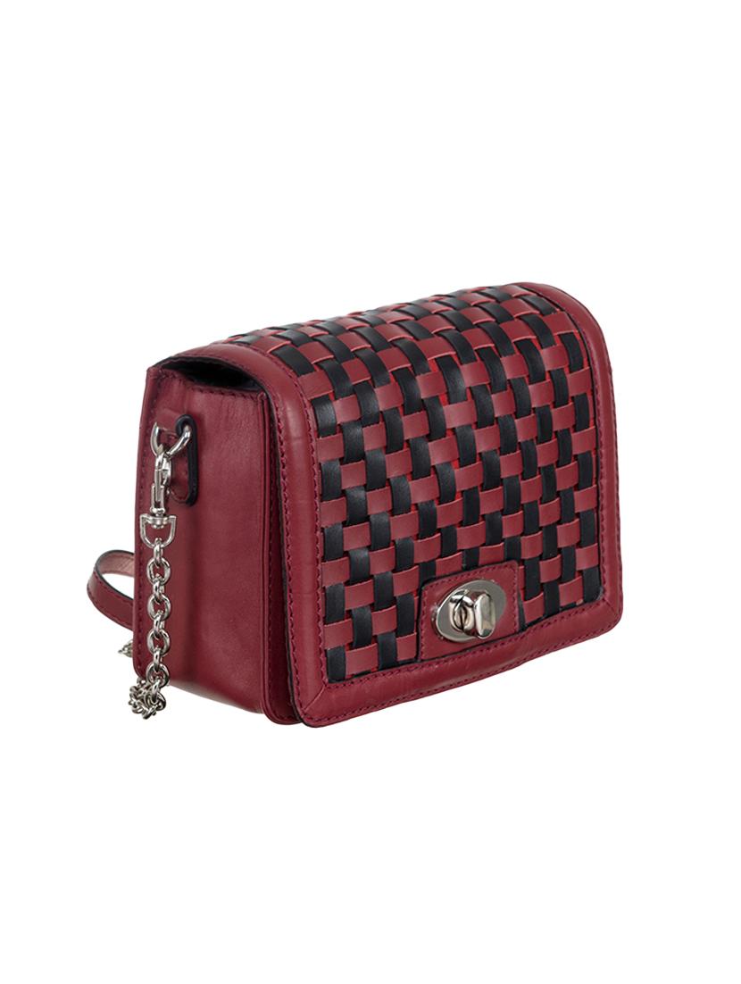 red leather weaved structured sling bag - 13656925 - Zoom Image - 5