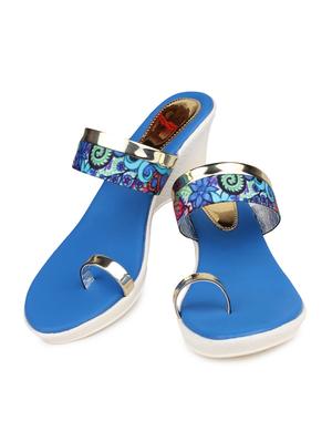 beautiful blue color synthetic heels from shezone - 13660809 - Standard Image - 2