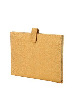 gold silk notebook clutch - 13664958 - Standard Image - 5