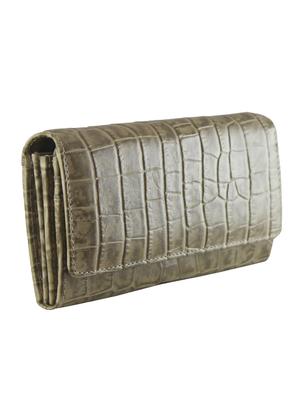 beige leather regular clutch - 13672245 - Standard Image - 5