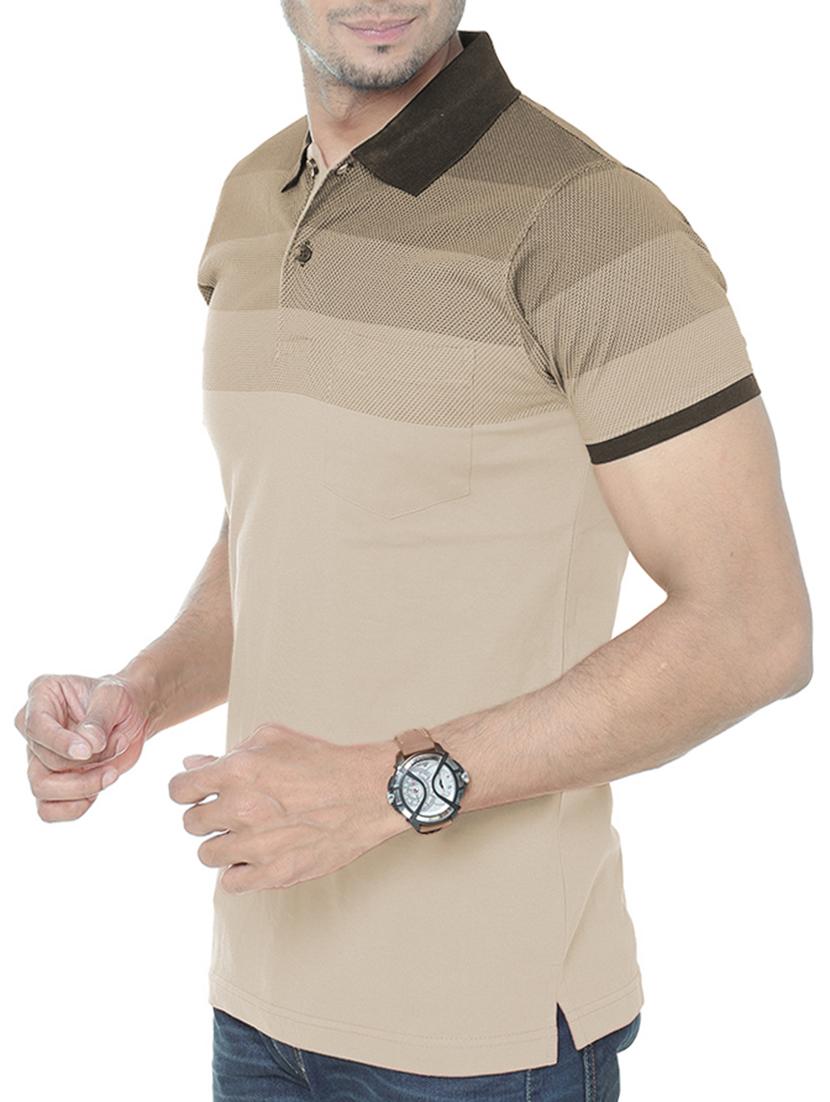 beige cotton striped t-shirt - 13675528 - Zoom Image - 2