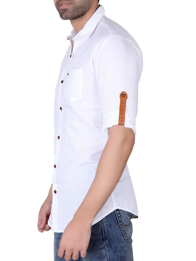 white solid casual shirt - 13693493 - Zoom Image - 2