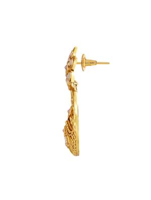 gold brass chandbali earrings - 13694085 - Standard Image - 2
