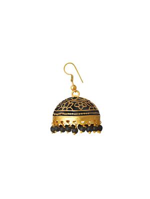 black metal jhumka earrings - 13694092 - Standard Image - 2
