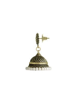 silver metal jhumka earrings - 13694097 - Standard Image - 2