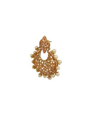 gold metal chandbali earrings - 13730023 - Standard Image - 2
