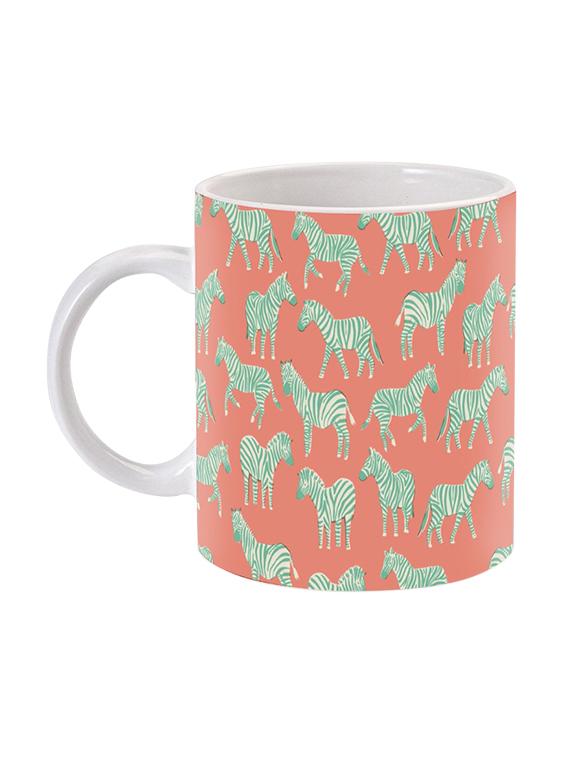 Mooch Wale Zeebras On A Peach Ceramic Mug - 13738197 - Zoom Image - 2