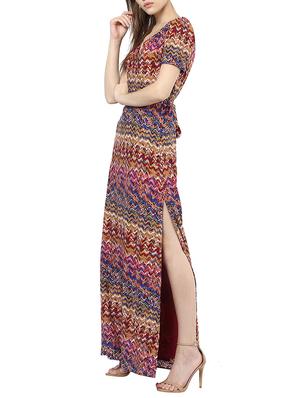 red crepe maxi dress - 13741081 - Standard Image - 2