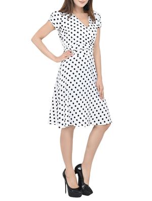 polka dot overlap neck dress - 13741152 - Standard Image - 2