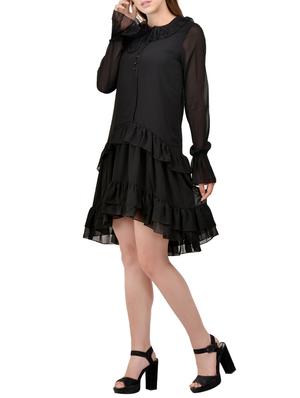 tie up neck asymmetric dress - 13746579 - Standard Image - 2