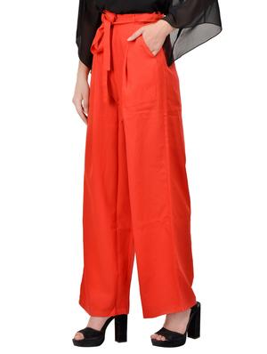 red crepe palazzos - 13747309 - Standard Image - 2