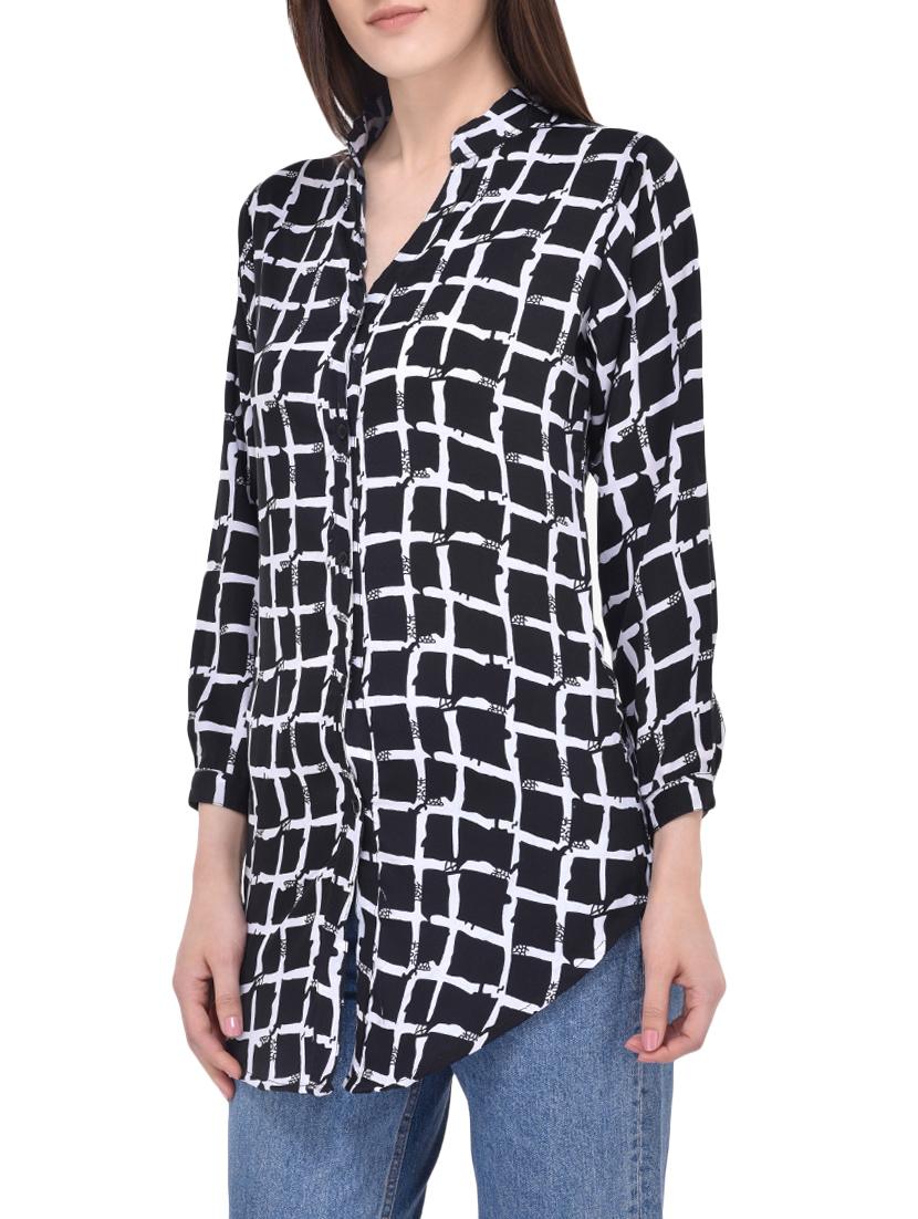 black crepe regular shirt - 13747426 - Zoom Image - 2