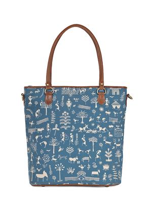 blue canvas printed tote - 13748073 - Standard Image - 2