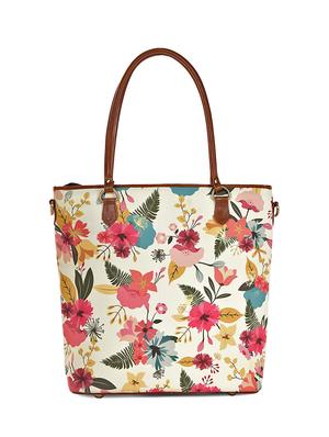 white canvas printed tote - 13748074 - Standard Image - 2